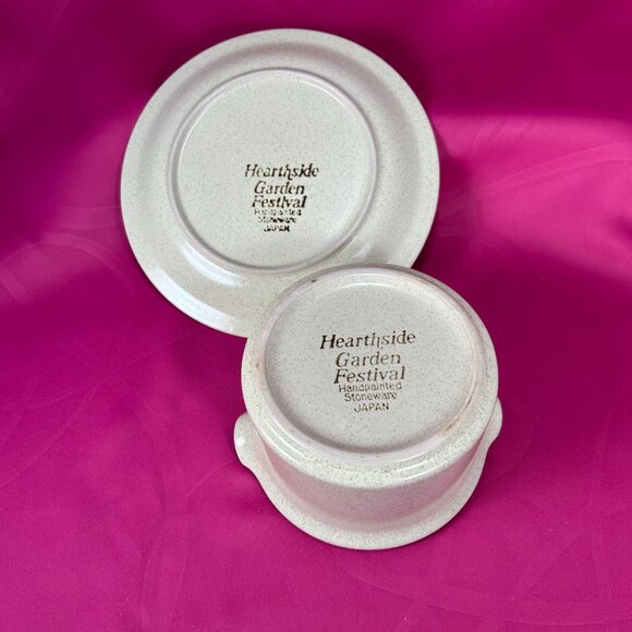 Hearthside Japan Garden Festival hand painted stoneware sauce boat set - Picture 7 of 8